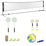 Ensemble complet de badminton pickleball et volleyball - sportnow - 3 en 1 - avec filet hauteur rglable ...