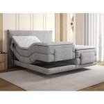 Ensemble complet boxspring t�te de lit + sommiers relaxation �lectrique + matelas + surmatelas - 2 x ...