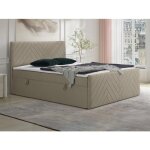 Ensemble complet literie déco tête de lit + sommiers coffre + matelas + surmatelas - 160 x 200 cm - velours ... Ensemble complet literie déco tête de lit + sommiers coffre + matelas + surmatelas - 160 x 200 cm - velours ...