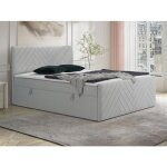 Ensemble complet literie déco tête de lit + sommiers coffre + matelas + surmatelas - 180 x 200 cm - velours ... Ensemble complet literie déco tête de lit + sommiers coffre + matelas + surmatelas - 180 x 200 cm - velours ...