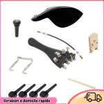 Ensemble complet de pi�ces de violon pour violons 4 / 4 15 pi�ces avec cordier boyau de queue bouton ...