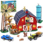 Ensemble de construction de ferme insoon avec tracteur animaux et �clairage led jeu interactif cadeaux ...