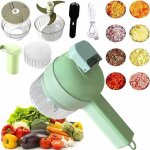 Ensemble de coupe - l�gumes �lectrique portable 4 en 1 hachoir � ail �lectrique multifonctionnel pour ...