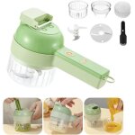 Ensemble de coupe - légumes électrique portatif 4 en 1 robot culinaire sans fil hachoir électrique avec ... Ensemble de coupe - légumes électrique portatif 4 en 1 robot culinaire sans fil hachoir électrique avec ...