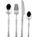 Ensemble de couverts - ulisem - argent martel� - acier inoxydable 18 / 10 - design moderne