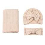 Ensemble de couvertures demmaillotage pour b�b� nouveau - n� polyester et coton couleur unie motif �pis ...