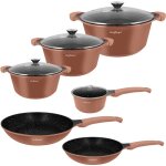 Ensemble de cuisine 10 pices 3 marmites / 2 poles / 1 casserole poigne soft - touch cheffinger marron ...