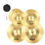 Ensemble de cymbales batterie - vevor - cymbale charleston 355 mm crash 400 mm et 455 mm ride 505 mm ...