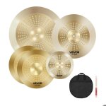 Ensemble de cymbales batterie - vevor - cymbale charleston 355 mm crash 400 mm ride 505 mm splash 254 ...