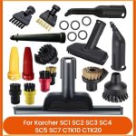 Ensemble daccessoires pour tte de brosse et buse pour karcher sc1 sc2 sc3 sc4 sc5 nettoyeur vapeur sc7 ...