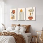 Ensemble daffiches de style boh�me d�coration murale pour chambre salon motif plantes abstraites d�coration ...