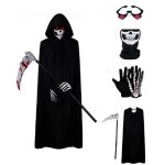 Ensemble de dguisements dhalloween effrayants pour enfants 5 pices tenue de faucheuse aux yeux brillants ...
