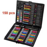 Ensemble de dessin - 150pcs - multicolore - crayons pastels aquarelles
