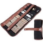 Ensemble de dessin et croquis - professionnel - 18 crayons graphite - 3 crayons fusains - trousse en ...