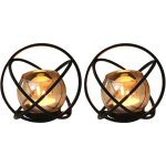 Ensemble de deux bougeoirs en m�tal noir bougeoirs d�coratifs g�om�triques en fer forg� avec bougeoirs ...