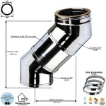 Ensemble dvoiement 2 x coudes 45  + 1 x 25 cm conduit double paroi isol ediliso25 edilinox diamtre ...