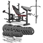 Ensemble dhaltres 106 kg hop - sport banc de musculation poulie haute hs - 1075 set disques de poids ...
