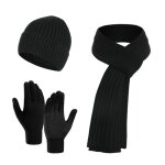 Ensemble dhiver pour hommes et femmes bonnet en tricot chaud écharpe longue gants tactiles accessoires ... Ensemble dhiver pour hommes et femmes bonnet en tricot chaud écharpe longue gants tactiles accessoires ...