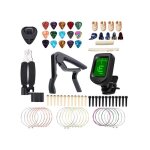 Ensemble doutils de r�paration et dentretien de guitare outil de changement de corde accordeur capo corde ...