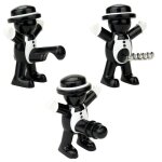 Ensemble douvre - bouteilles de vin en li�ge noir gentleman ouvre - bouteille de bi�re 3d petit homme ...