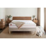 Ensemble le doux 180x200cm mmoire de forme 3 zones de confort - ep. 24cm + sommier kit beige