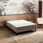 Ensemble epeda matelas ressorts ensachs itinraire sommier nature confort ferme et pieds 160x200