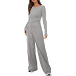 Ensemble femme 2 pi�ces de surv�tement sweat manches longues et pantalon avec poches tenue de sport pour ...