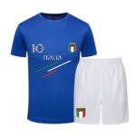 Ensemble foot homme - tee shirt et short italie bleu royal - - bleu royal