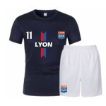 Ensemble football homme - tee - shirt et short inspir de lyon - - bleu