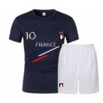 Ensemble football homme - tee - shirt et short style france - - bleu