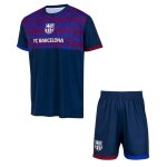Ensemble football - fc barcelona - maillot short enfant - bleu - manches courtes - respirant