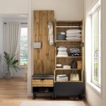 Ensemble de garde - robe mural porte - manteau de couloir avec banc � chaussures et coussin armoire � ...