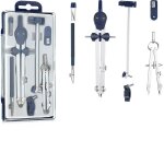 Ensemble géométrie 7 pièces : outils de dessin de précision compas en métal règle rapporteur et gomme ... Ensemble géométrie 7 pièces : outils de dessin de précision compas en métal règle rapporteur et gomme ...