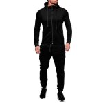 Ensemble homme 2 pices sweat  capuche homme sport - veste zippe et pantalon jogging automne chaud ...