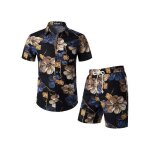 Ensemble homme - chemise et short hawa�en - imprim� floral - taille s - l�g�re et respirante