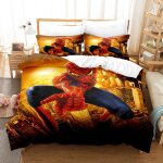 Ensemble housse de couette et 1 taie doreiller spiderman - lit simple - 140 cm x 200 cm