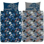 Ensemble housse de couette et taie doreiller simple gamer