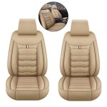 Ensemble de housses de siege couvre2pcs housse de siège auto en cuir pu pour sièges avantbeige Ensemble de housses de siege couvre2pcs housse de siège auto en cuir pu pour sièges avantbeige