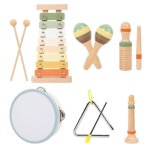 Ensemble instrument musique - 6 pi�ces ensemble instrument musique bois enfant - xylophone / tambourin ...