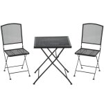 Ensemble de jardin bistro pour 3 personnes avec 1 table et 2 chaises pliantes pour terrasse ou balcon ... Ensemble de jardin bistro pour 3 personnes avec 1 table et 2 chaises pliantes pour terrasse ou balcon ...