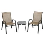Ensemble de jardin - outsunny - 2 chaises empilables et table basse carrée avec dossier haut - revêtement ... Ensemble de jardin - outsunny - 2 chaises empilables et table basse carrée avec dossier haut - revêtement ...