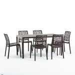Ensemble de jardin - thomas - table et 6 chaises anna - fer et résine - moderne et empilable - 6 personnes ... Ensemble de jardin - thomas - table et 6 chaises anna - fer et résine - moderne et empilable - 6 personnes ...