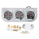 Ensemble de jauge triple 2 pouces temprature de leau pression dhuile et ampremtre pour vhicules 12v. ...