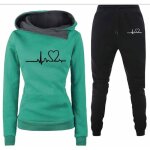 Ensemble jogging de sport femme - surv�tement de sport imprim� - manches longues - vert - confortable ...