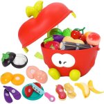 Ensemble de jouets de cuisine avec sac � dos en forme de pommecuisine enfant ensemble comprend des fruits ...