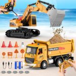 Ensemble de jouets pelleteuse et camion benne tlcommands - vhicules de construction rc pour enfants de ...