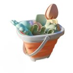 Ensemble de jouets de plage pour enfants seau et pelle pliables avec sac en filet