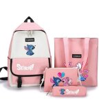 Ensemble lilo & stitch de 4 pices :sac  dossac bandoulire fourre - tout tui  crayons - toile rsistante ...