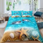 Ensemble de lit plage toile de mer motif ensemble de literie pour enfants ocan animal dcor housse ...