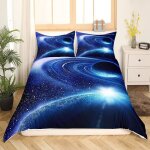 Ensemble de literie imprim galaxie 3d univers plante housse de couette140x200cm espace ciel toil ...